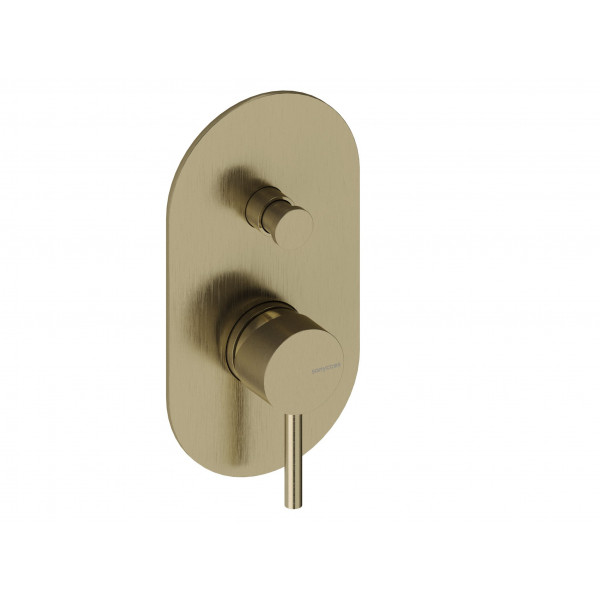 Monomando de ducha 2 vias oro cepillado Loop Sanycces