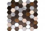 Mosaico enmallado Podium cristal Mix 29x29 cm Hexagonal