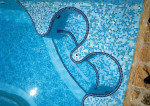 Mosaico vitreo en malla 32,7x32,7cm mezcla de azules claros