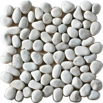 Canto Rodado Perla Bianco Natural Enmallado 30x30 cm Mallorca