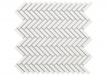 Mosaico enmallado TECH CHEVRON White Gloss 28,3x27,7 cm