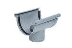 Bajante Central para Canalón Circular Doble Voluta PVC 125mm, Gris