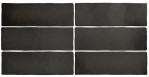 Revestimiento MAGMA BLACK COAL 6,5X20cm Equipe Cerámicas