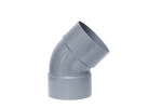 Codo PVC evacuación H-H 45º de 32mm diámetro Gris