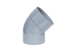 Codo PVC evacuación M-H 45º de 90mm diámetro Gris