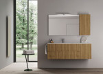 Mueble de baño suspendido Smyle Ondas 125cm con encimera mineral solid by Blob de Idea Group