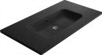 Lavabo negro mate de porcelana ETNA sobre encimera rectangular 81x46cm
