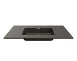 Lavabo negro mate de porcelana ETNA sobre encimera rectangular 101x46cm