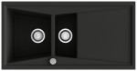Fregadero KUMA 305 negro brillo sobre encimera 960x510mm