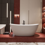 Bañera Papua solid surface blanco 180 x 85 cm de Hidronatur