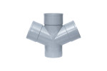 Injerto Doble Plano Macho-Hembra 67º de 110mm diámetro, Gris