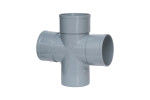 Injerto Doble Plano Macho-Hembra 87º de 90mm diámetro, Gris