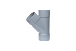 Injerto Simple Hembra-Hembra 45º de 32mm diámetro, Gris