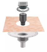 SET KERDI-DRAIN diseño 3 incluye desagüe, rejilla con sifón y lámina kerdi