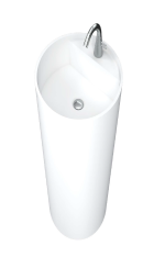 Lavabo con grifo freestanding blanco mate