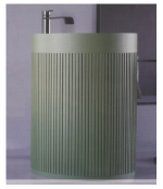 Lavabo redondo 90 cm free standing avonite con relieve a rayas