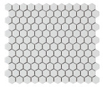 Mosaico enmallado TECH HEXAGON White Matt 26x30cm