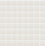 Mosaico vitreo PAS Blanco Brillo serie Unicolor 2,5x2,5 cm en mallas de 33,3x33.3 HISBALIT