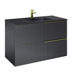 Mueble de Baño y Lavabo Integrado 100cm Wish Negro Cosmic