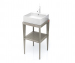 Mueble de baño cuadrado STAND UP gris en madera + lavabo B&K