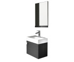 Conjunto mueble de baño PARIS wengé con lavabo y espejo B&K