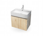 Mueble de baño suspendido HANG OUT Roble módulo rectangular + lavabo B&K