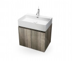 Mueble de baño suspendido HANG OUT Wengé módulo rectangular + lavabo B&K