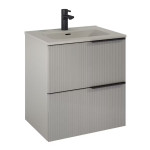 WISH Mueble de baño con encimera 2 cajones Crema Light, COSMIC