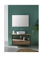 Mueble de baño suspendido ESTRUCTURA 80cm acabado madera con espejo
