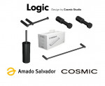 Pack accesorios de baño negro mate Logic Cosmic