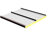 Panel Sandwich Cubierta Chapa Acero Galvanizado / Espuma Poliuterano Blanco Nervado 1000x3000x30MM