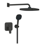 Conjunto Ducha Mural Empotrado Negro Mate Grohe