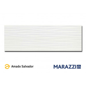 Revestimiento ESSENZIALE struttura wave 3D blanco brillo 40x120cm Marazzi