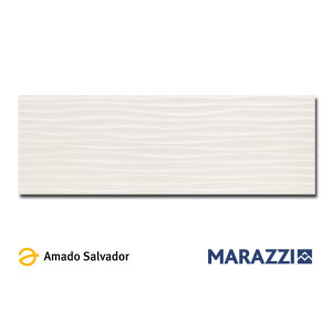 Revestimiento ESSENZIALE struttura wave 3D blanco mate 40x120cm Marazzi