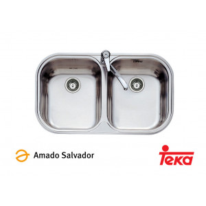 Fregadero Stylo 2C dos cubetas 828x485mm con orificio para grifería Teka