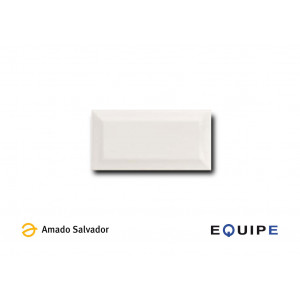 Revestimiento metro blanco mate biselado 7.5x15 cm Equipe