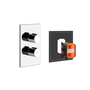  Grifería mezclador termostático 2 vías 38794/031 Gessi y Parte empotrable para mezclador 2/3 vías 38269/031 Gessi