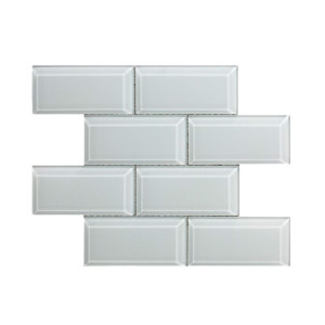 Mosaico enmallado METRO WHITE 30X30cm blanco biselado