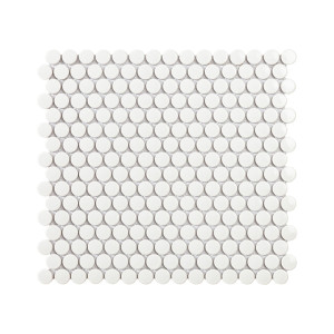 Mosaico enmallado TECH PENNY White Gloss 29,1x31,5cm