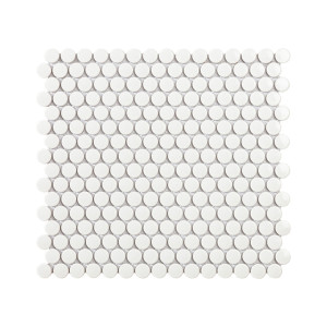 Mosaico enmallado TECH PENNY White Gloss 29,1x31,5cm