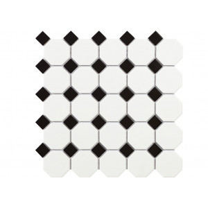 Mosaico enmallado TECH OCTOGON White Matt 30,5x30,5cm