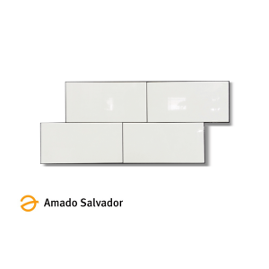 Revestimiento blanco brillo liso 10x20cm monocolor