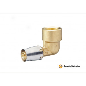 Multicapa codo rosca hembra 1/2 a  16 mm a 90 º Frankische Germany