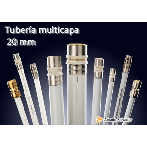 Multicapa tubería 20x2 Aluminio con Polietileno Frankische Germany (rollo de 100 ml)