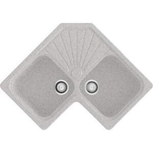 Fregadero Agata sobre encimera esquinado metalizado 778x778mm