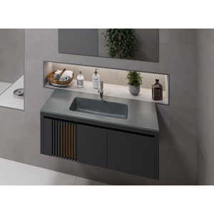 Lavabo rectangular sobre encimera Alpha 101x 46cm de Piedra Sinterizada