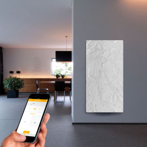Radiador eléctrico de diseño Avant wifi rectangular vertical 800w Blanco silicio