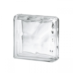 Bloque de Vidrio Curvo Wave 19x19x8cm incoloro ondulado