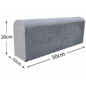 Bordillo monocapa 10x20x50cm Gris