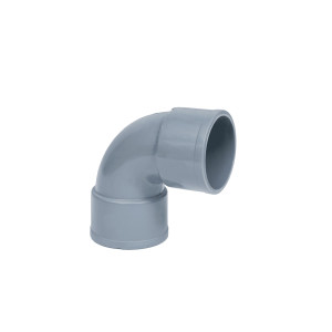Codo PVC evacuación H-H 87º de 32mm diámetro Gris